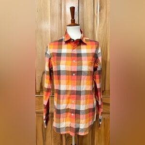 Vurt - Retro Orange/Brown Plaid Long-Sleeved Button-Down - VGUC - S - Grunge
